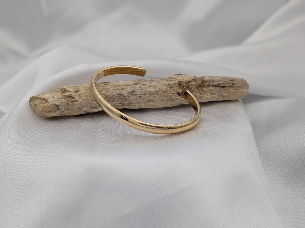 Bracelet jonc  plaqué or ajusté LISA vue de face